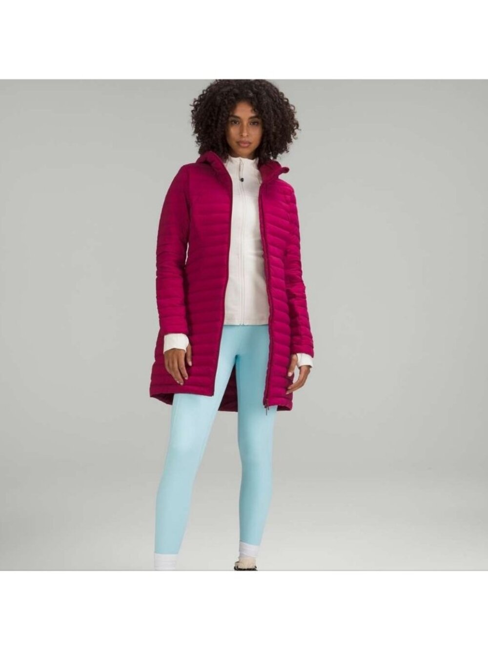 Lululemon Pack It Down Long Jacket Pomegranate 700 Goose Down Like New